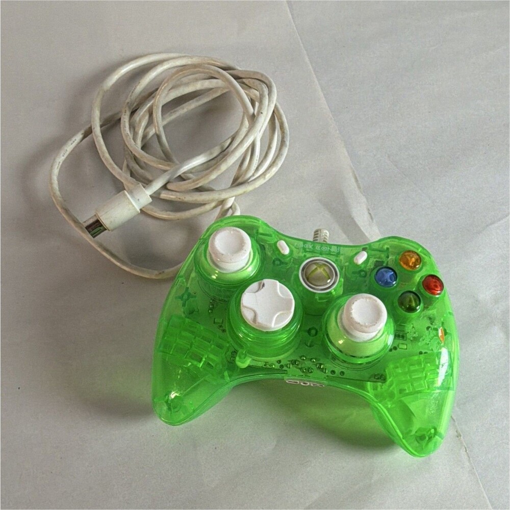 PDP Rock Candy Wired Turbo Controller Green 8ft Cable for Microsoft Xbox 360